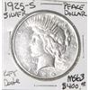 Image 1 : 1925-S PEACE SILVER DOLLAR RED BOOK VALUE IS $400.00 *EXTREMELY RARE KEY DATE MS-63 HIGH GRADE*!!