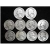 Image 1 : 10-ASSORTED 1940'S WASHINGTON SILVER QUARTERS