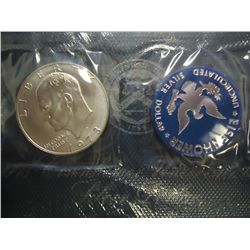 1973-S IKE SILVER DOLLAR (UNC) (BLUE PACK)