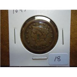 1847 US LARGE CENT (FINE)