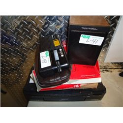 Sylvania VHS recorder, speaker, rangefinder, wireless microphone system