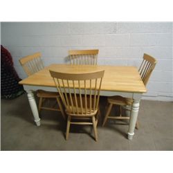 Solid wood table and 4 chairs