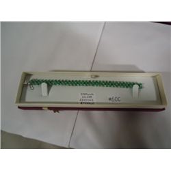 Sterling silver bracelet with genuine emeralds