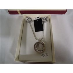 Joshua Lieff designer rhodium plated necklace/pendant and