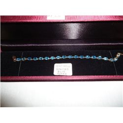 10k gold and genuine blue topaz bracelet 10.00ct
