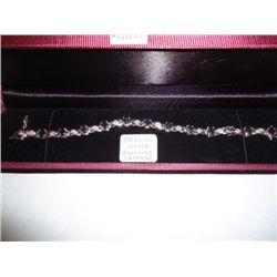 Sterling silver and genuine sapphire bracelet