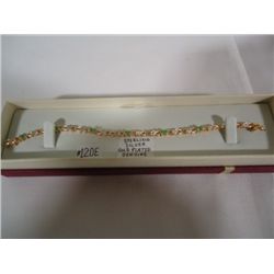 G.P. sterling silver bracelet with genuine emeralds