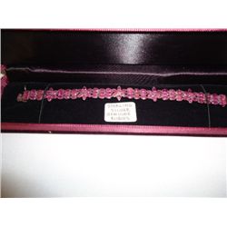 Sterling silver and genuine ruby bracelet