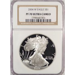 2004W proof early release silver eagle NGC PF70UC est $70-$75