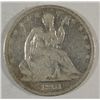 Image 1 : 1861O  Seated half $  VG/F CIVIL WAR ITEM  est $70-$75