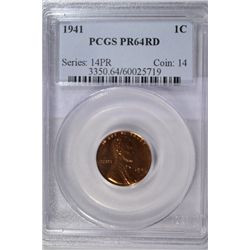 1941 Lincoln penny  PCGS PR64RD