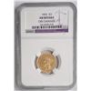 Image 1 : 1855  $3  gold NGC AU dmgd---Has a small mark in front of face