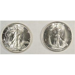 2 CHOICE BU Walker half $  1943 and 1947D est $125-$150