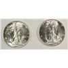 Image 1 : 2 solid BU Walker half $  1946 and 1947 est $80-$90