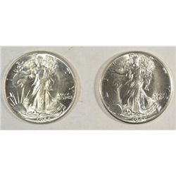 2 solid BU Walker half $  1944 and 1947D est $80-$90