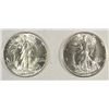 Image 1 : 2 solid BU Walker half $  1944 and 1947D est $80-$90
