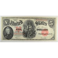 1907  $5  US note  AU est $350-$375