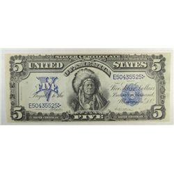 1899  $5  Indian Chief silver certificate  AU est $1700-$1800