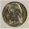 Image 2 : 1943 JEFFERSON NICKEL DOUBLE-DIE OBVERSE RARE! ANACS MS 65