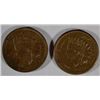 Image 1 : 1859 XF and 1862 XF/AU  Indian penny both have marks obv.  est $100-$125