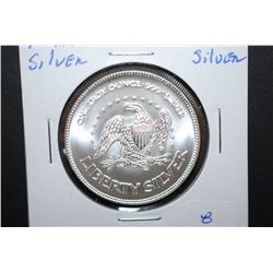 A-Mark Liberty Silver Round; 999+ Pure Silver 1 Oz.; Life Liberty Happiness; EST. $40-60