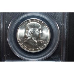 1954-S US Ben Franklin Half Dollar; PCGS Graded MS65; EST. $30-50