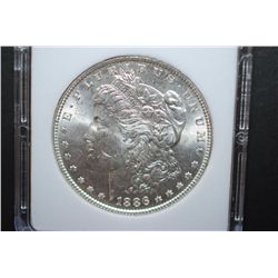 1886 US Silver Morgan $1; MCPCG Graded MS63; EST. $45-65