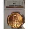 Image 1 : 1924 NGC MS-61 $20 ST GAUDENS GOLD COIN