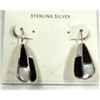 Image 1 : Sterling Silver Mother of Pearl & Onyx Inlay Earrings From High End Dept Store
