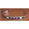 Image 1 : Sterling Silver Zuni Native American Indian Multi-Gemstone Bracelet by Cena