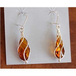 Handmade Sterling Silver Baltic Amber Earrings