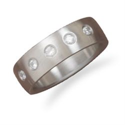 Stainless steel cubic Zirconia ring