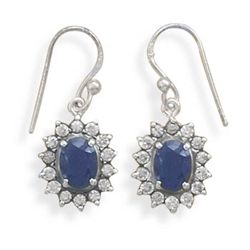 Sapphire & Cubic Zirconia Earrings