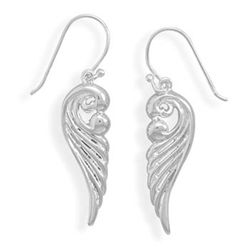Sterling Silver Ornate Angel Wing Earrings