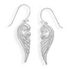 Image 1 : Sterling Silver Ornate Angel Wing Earrings