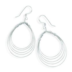 Sterling Silver Pear Shape Wire Earrings