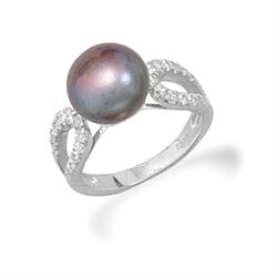 Grey Pearl & Cubic Zirconia
