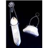 A FOLIATE ENGRAVED HOUSEKEEPER'S SPECTACLE CASE on twin suspension chains with scroll and shell belt