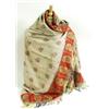 Image 1 : A PAISLEY SHAWL the ivory ground worked with all over floral motifs, with red paisley border and mul