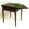 Image 1 : AN EDWARDIAN MAHOGANY ENVELOPE CARD TABLE with ebony and satin wood inlay, single fitted drawer to f