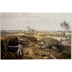 AFTER WILLIAM SIMPSON, 1823-1899, A PAIR OF LITHOGRAPHS the interior of the Redan and the new works.