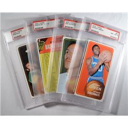 4-1970 TOPPS NBA #15, #24 CHECKLIST, #80 WILKENS & #81 ALL PSA