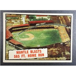 1961 TOPPS #406 MANTLE BLASTS 565 HOME RUN  EX