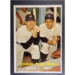 1957 TOPPS #407 YANKEES POWER HITTERS MANTLE/BERRA