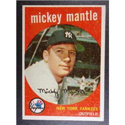 1959 TOPPS #10 MICKEY MANTLE NICE EXCELLENT