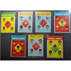 1963 Topps League Leaders (7 diff) Mostly EX