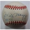 Image 1 : JOE DIMAGGIO HOF 55 AUTOGRAPHED BASEBALL