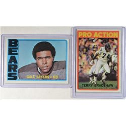 1972 TOPPS FOOTBALL #110 GALE SAYERS & #120 TERRY BRADSHAW