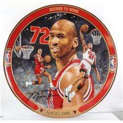 MICHAEL JORDAN COLLECTOR PLATE "RECORD 72 WINS"
