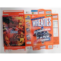 1997 NEW ENGLAND PATRIOTS 18oz FOOTBALL WHEATIES BOX FLAT